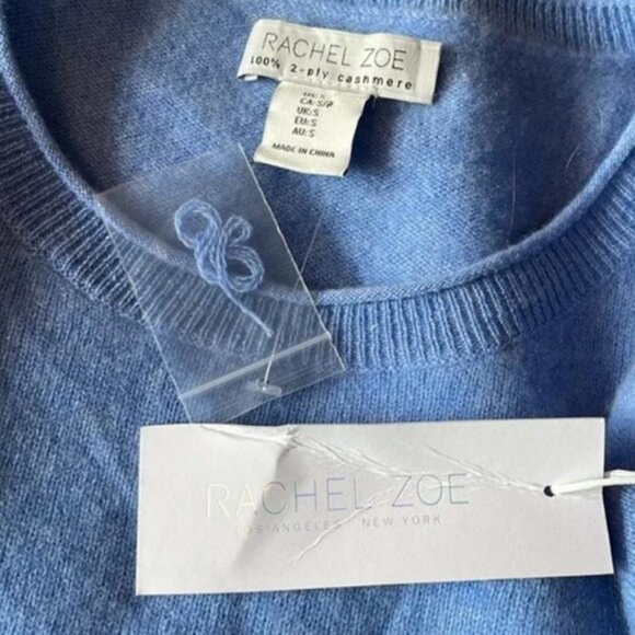 Rachel Zoe blue 2-ply cashmere sweater size S NWT - Picture 5 of 6